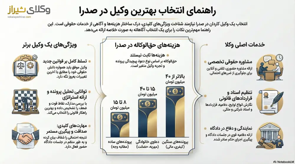راهنمای انتخاب بهترین وکیل صدرا